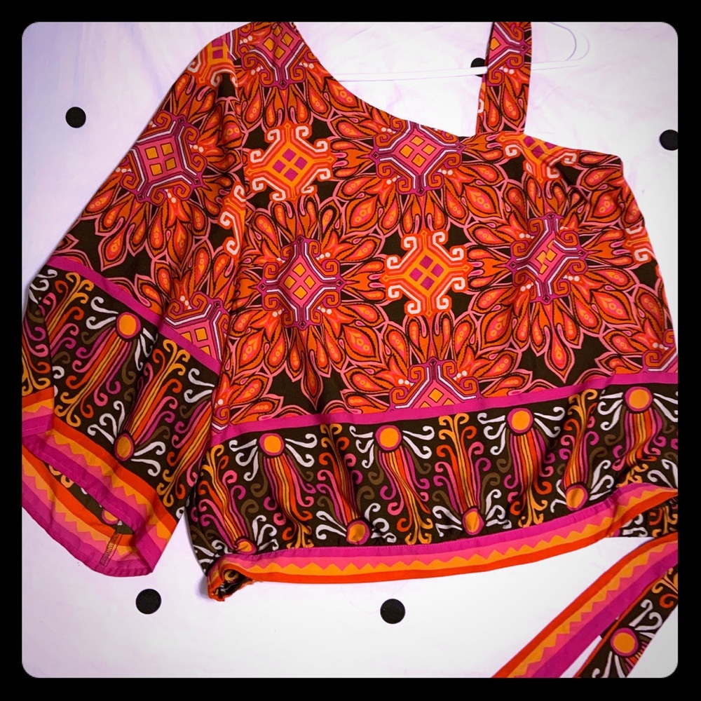 Chico’s Off the Shoulder Print Top-Size 1